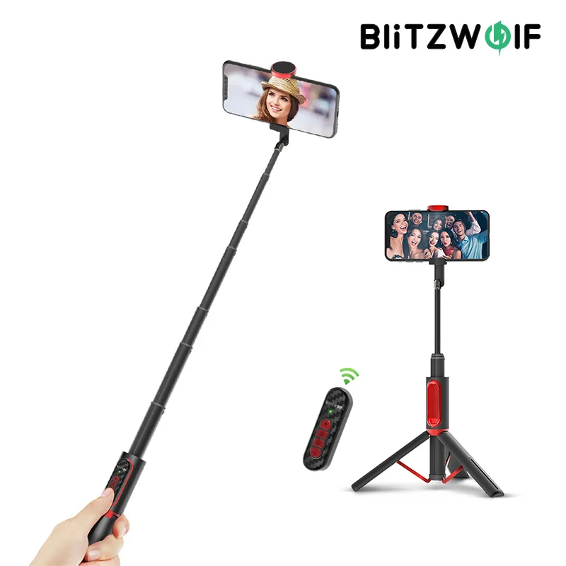 

BlitzWolf BW-BS10 Pro bluetooth селфи-палка, все в одном портативная селфи-палка Штатив для iPhone для смартфонов Samsung Xiaomi