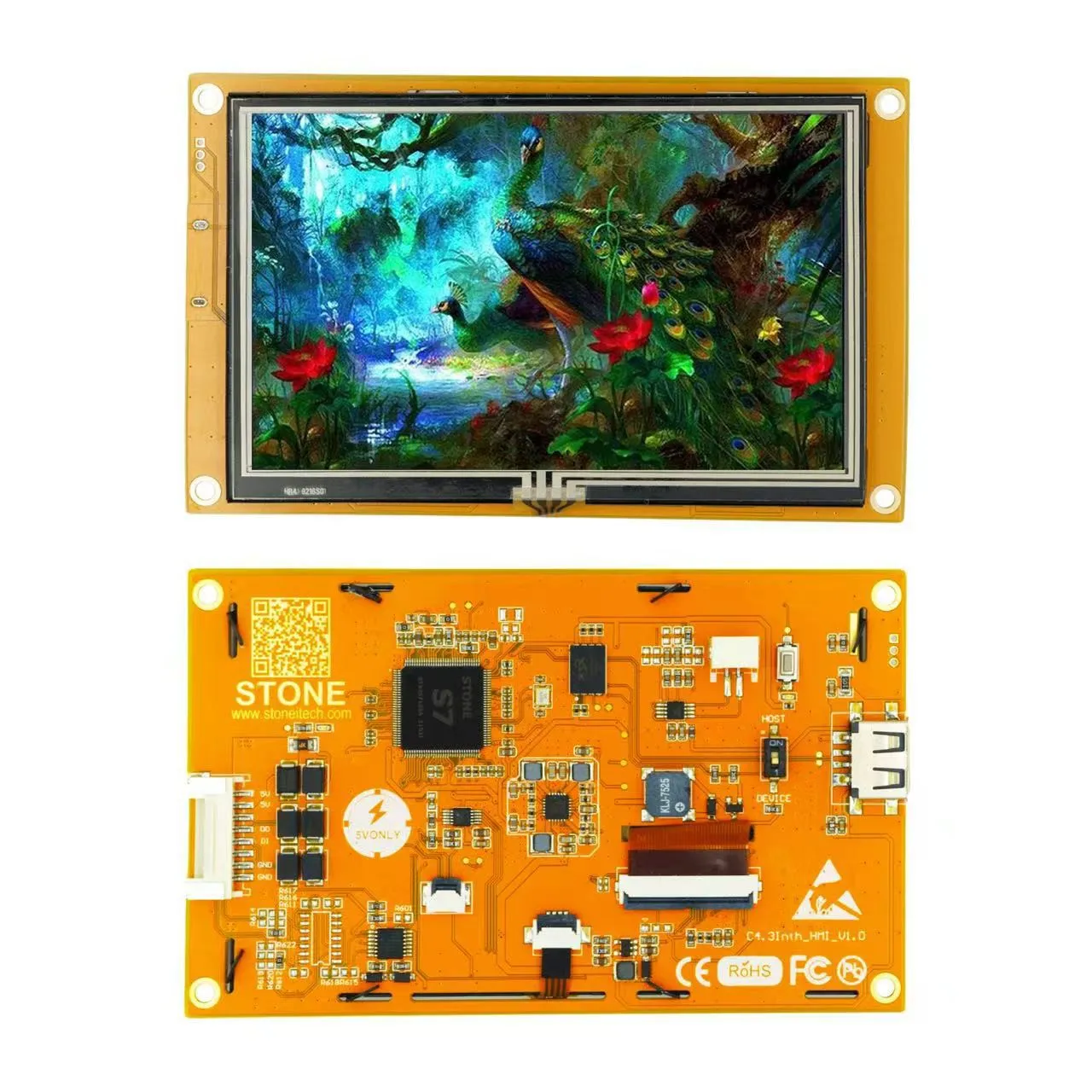 Stone 4.3Inch TFT LCD Module HMI GUI project via the free STONE GUI software Visual Angle 70/70/50/70,