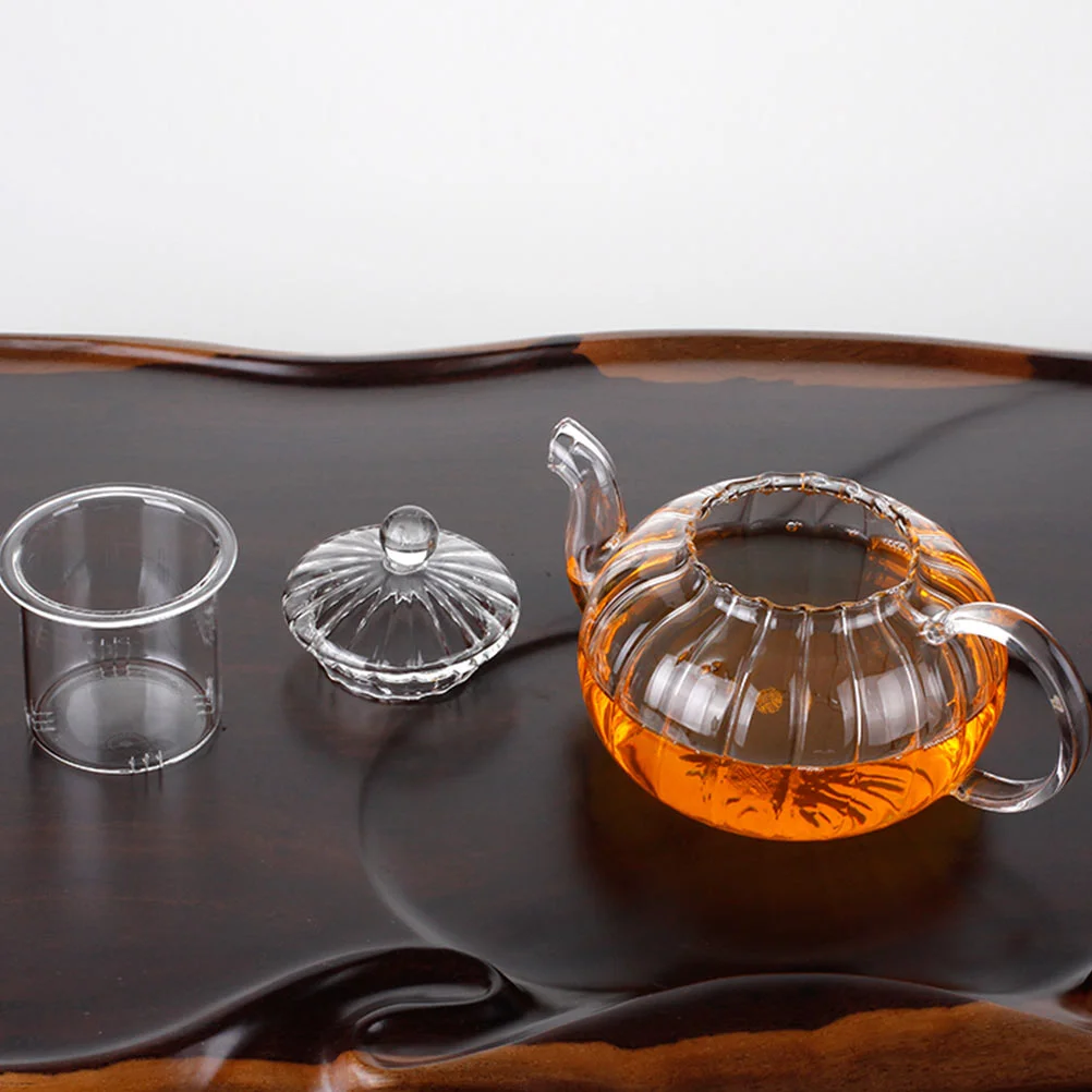 

Teapot Tea Kettle Pot Pumpkin Infuser Loose Leaf Maker Stovetop Transparent Clear Shape Blooming Filtering Filter Pitcher
