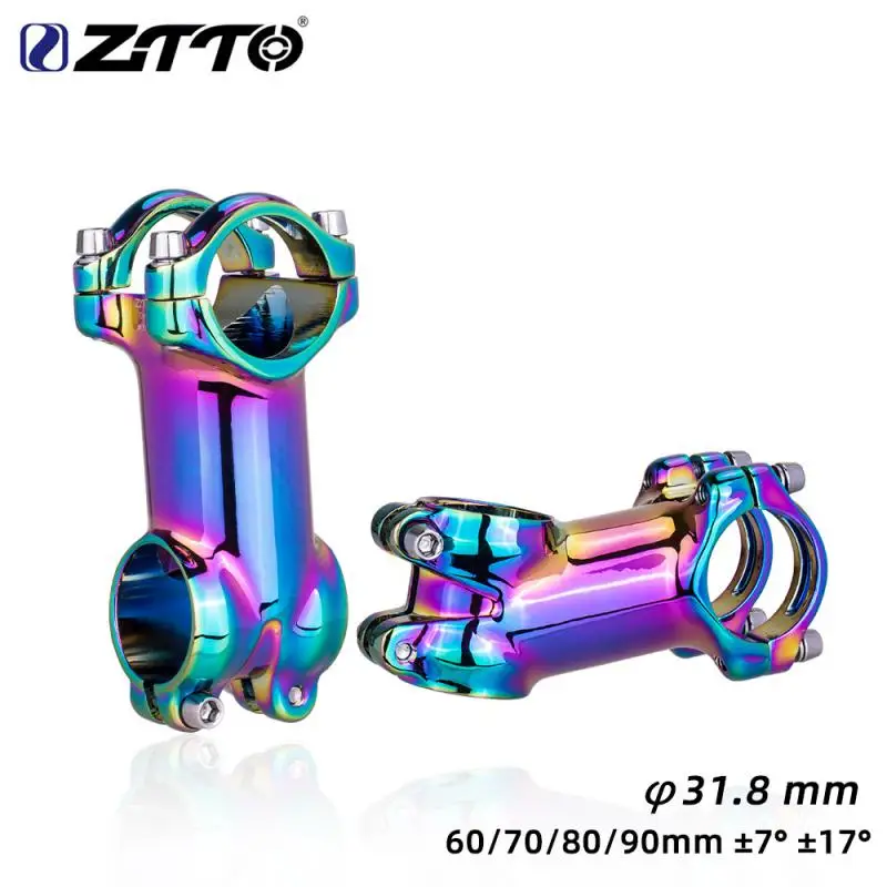 

ZTTO MTB bicycle aluminum rainbow stem riser ±7/17degrees 60-100mm high strength Ultralight 31.8mm Bike Handlebar Riser Stem