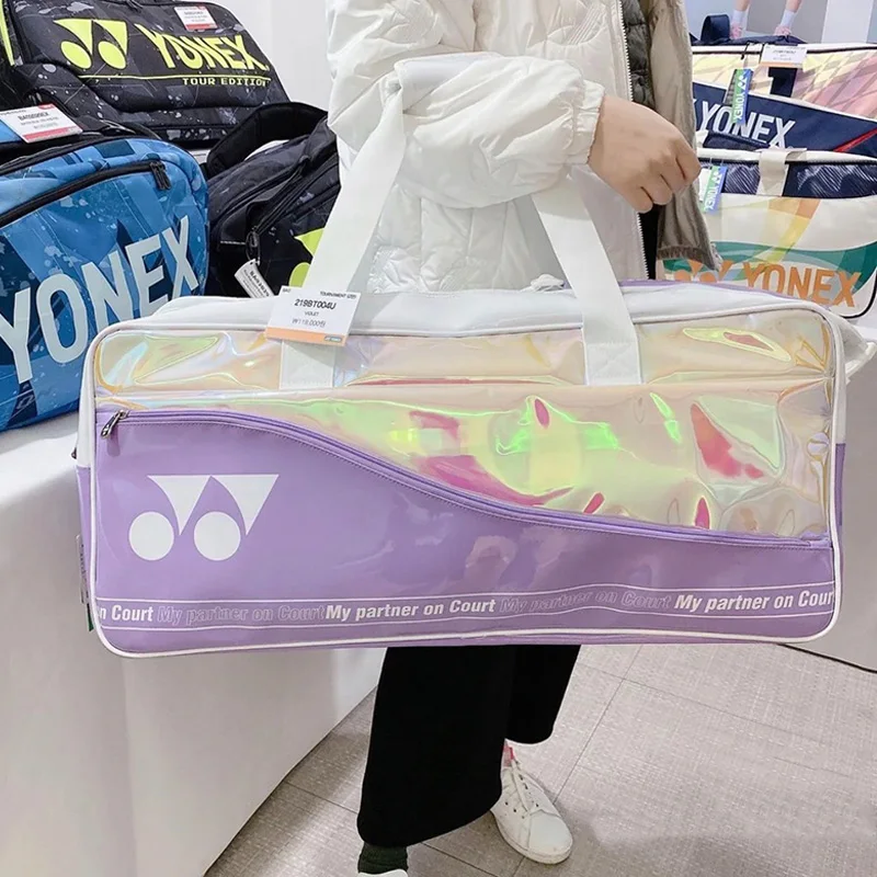 YONEX Rectangle Laser Pattern 6-9 Rackets Badminton Bag Sports Waterproof Large Unisex Tennis Racquet Bag With Shoes Compartment