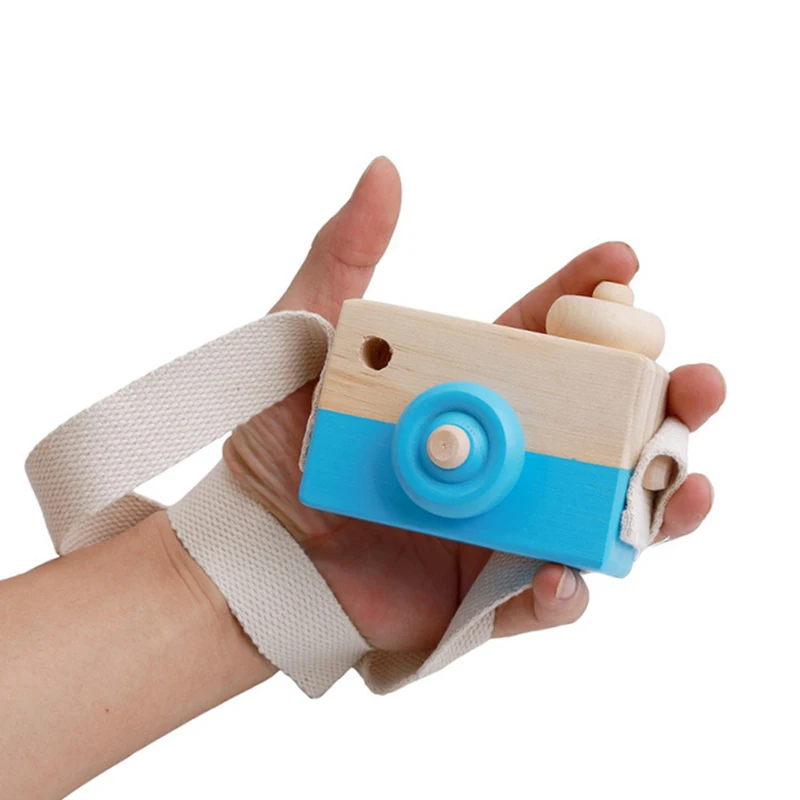 Симпатичные Детские игрушки мини-подвесная деревянная камера фотоигрушки для