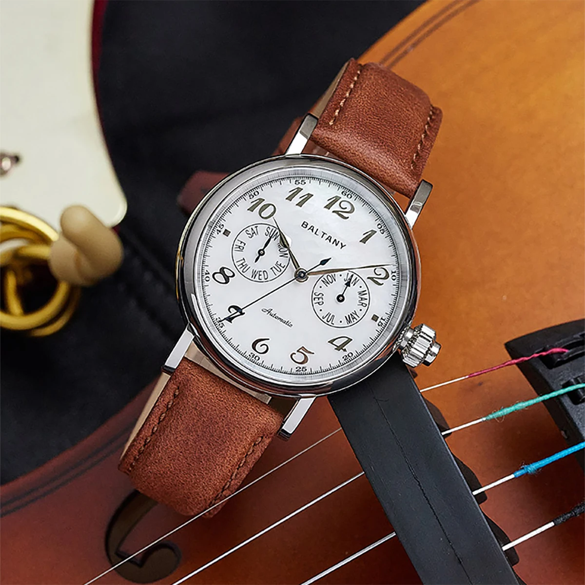 Новинка 2024 Мужские автоматические механические часы Baltany в стиле ретро 9122 года