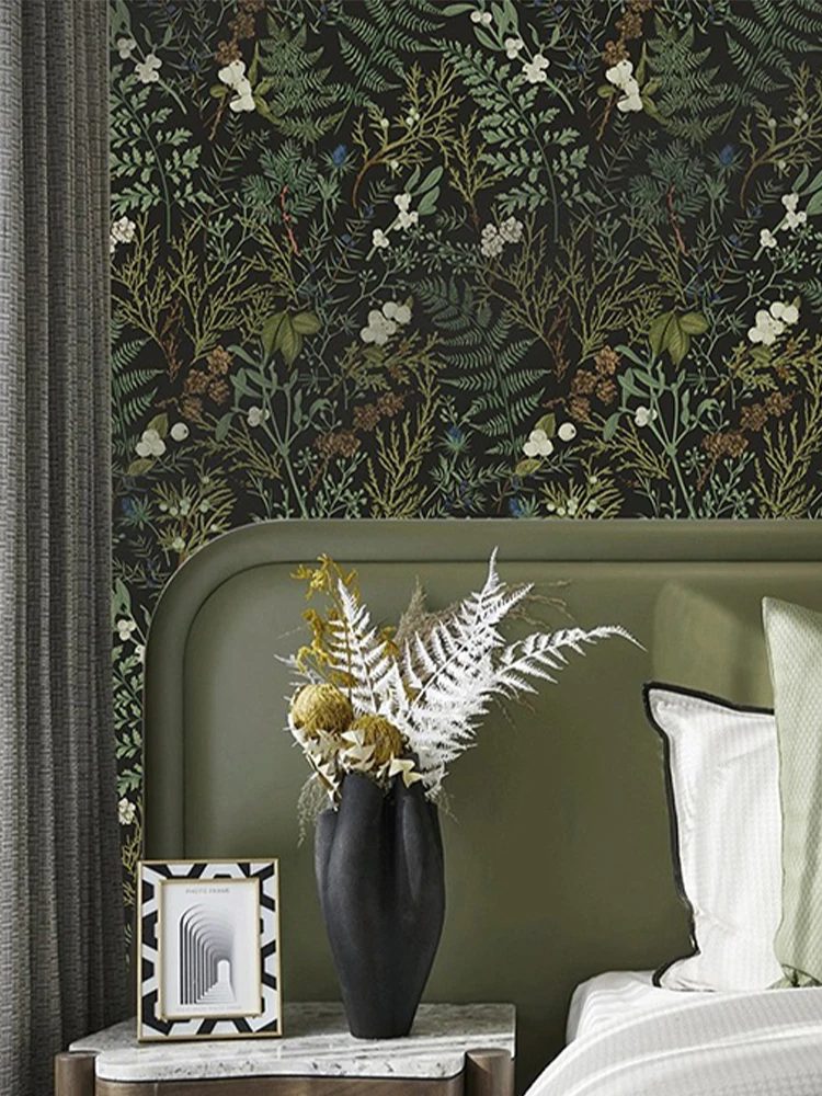 Ретро обои для ТВ-фона зеленая трава посадка цветов плотные наклейки натуральные