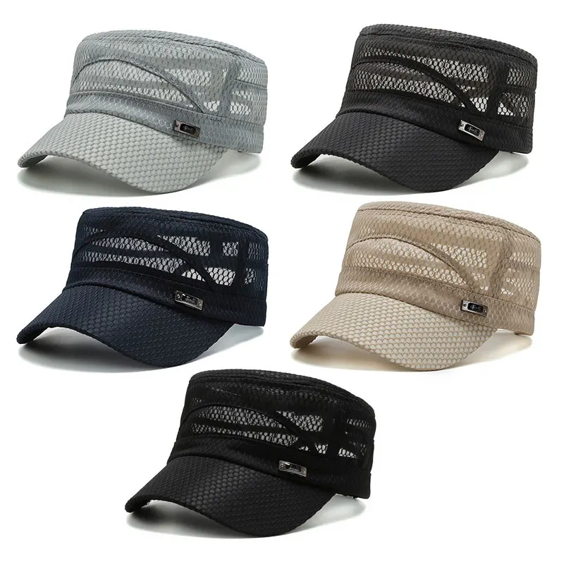 4PCS Flat Top Mesh Caps Men Women Baseball Cap Tide Hats 2021 New Style Quick-drying Casual Running Sun Hat Breathable Balaclava