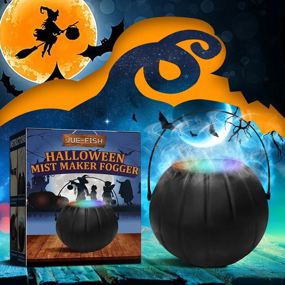 

Halloween Witch Canister Led Atomizer Lamp Safety Holiday Lights 7-color Flame Discoloration Lightweight Halloween Party Decor