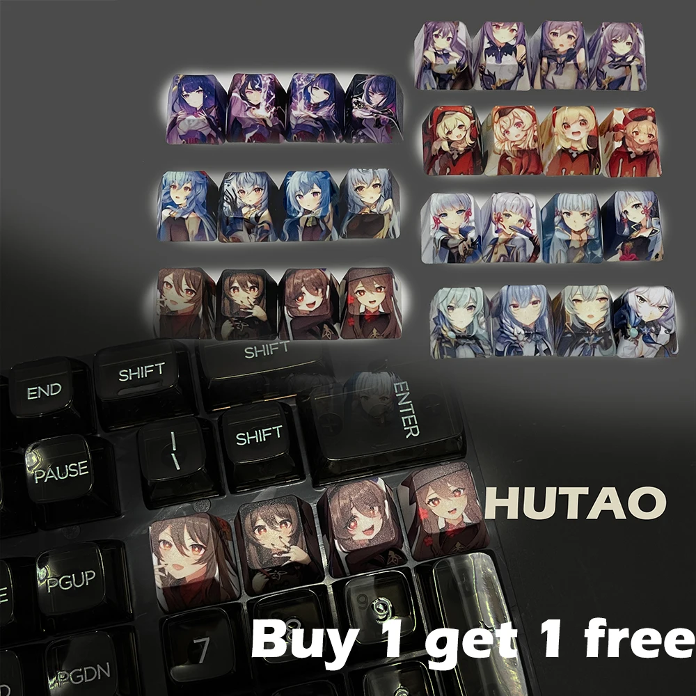 

Аксессуары для клавиатуры KAIDAN Genshin Impact, накладки для клавиш PBT Cherry Height Five Side, накладки для клавиатуры Baal Eula KLee Yae Miko, аниме, декор для клавиатуры genshin impact кейкапы аниме клавиши