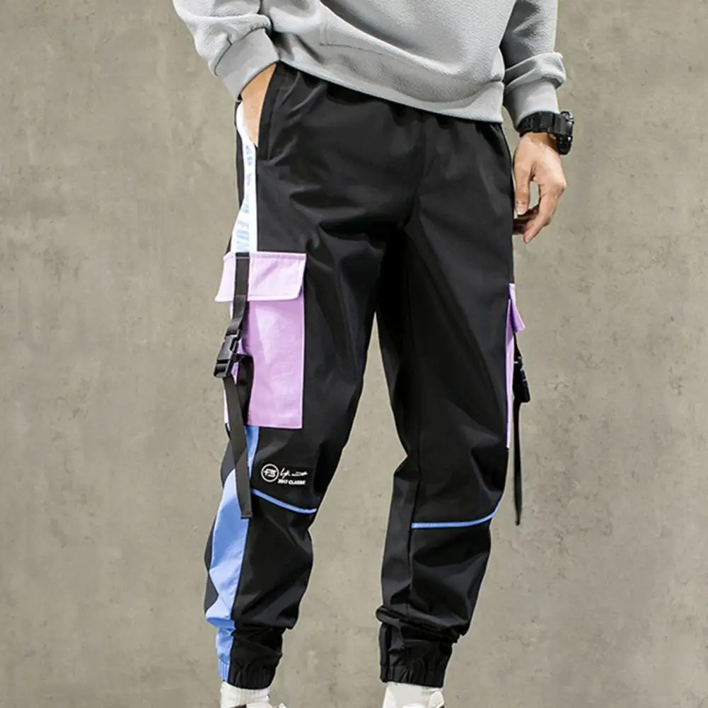 

Streetwear Popular Lace-up Ankle Tied Sweatpants Overalls Men Cargo Pants Drawstring for Running