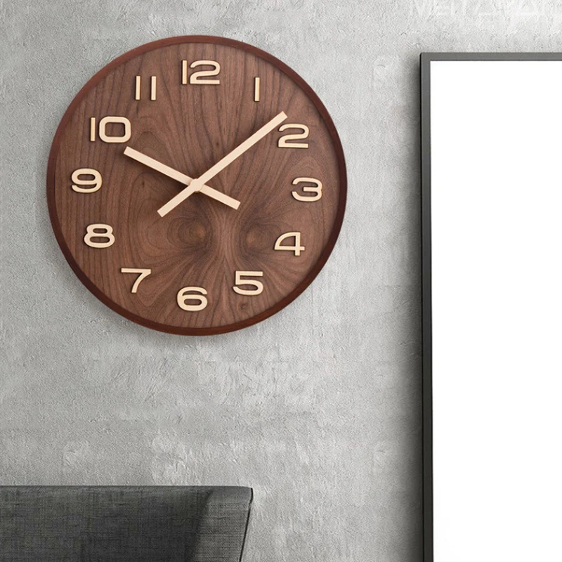 

Creative Nordic Wall Clock Modern Living Room Silent Stylish Wall Clock Luxury Wooden Reloj De Pared Minimalist Decor WK50WC