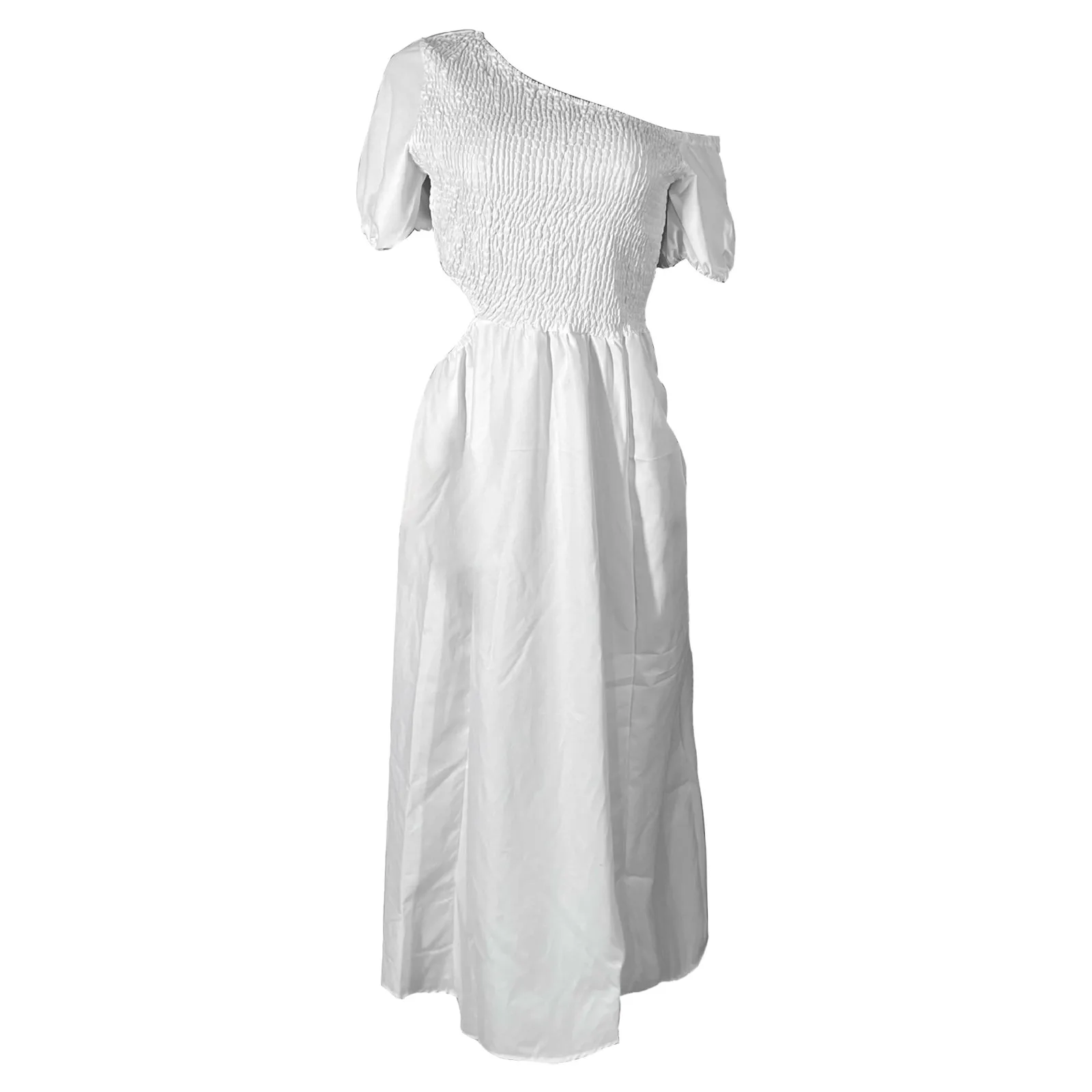 

Женское Повседневное платье с коротким рукавом и высоким и низким плечом, летние платья для женщин с шортами