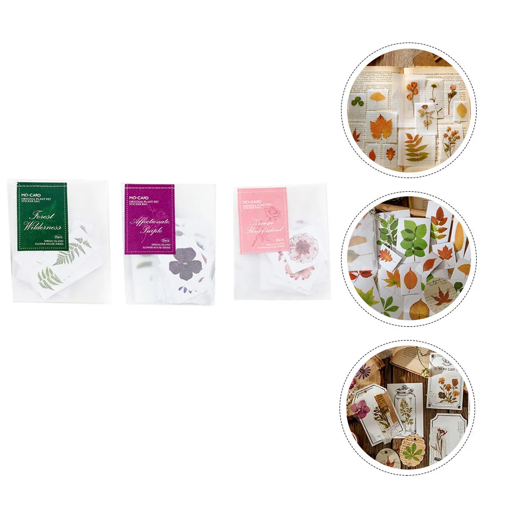

75 Sheets Waterproof Plant Sticker Mini Plant Craft Scrapbook Album Decal (Random Style)
