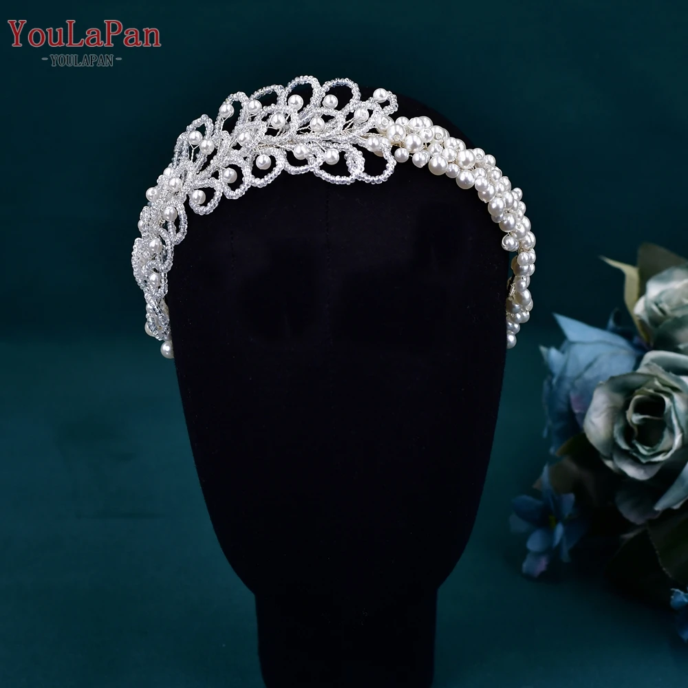 Элегантная повязка на голову YouLaPan с жемчугом для невесты свадебные аксессуары