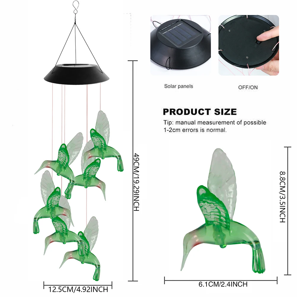 

New Practical Balcony Flower Bed Wind Chimes Wind Chimes Lights 2V 80ma