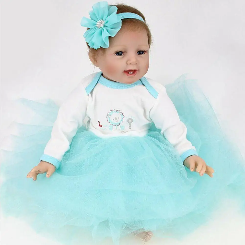

22 inch Simulation Soft Silicone Reborn Doll Baby Doll Silicone Vinyl Realistic Girl Toddler Doll Toys Children's Gift