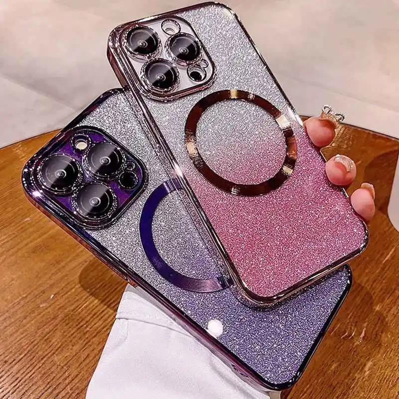 Фото Чехол для телефона с магнитным кольцом и блестками для Xiaomi Mi 14 15 Ultra 13 12 11 10T Lite 11T 12T 13T 14T Pro 11i 11X 12X Soft Cover №2