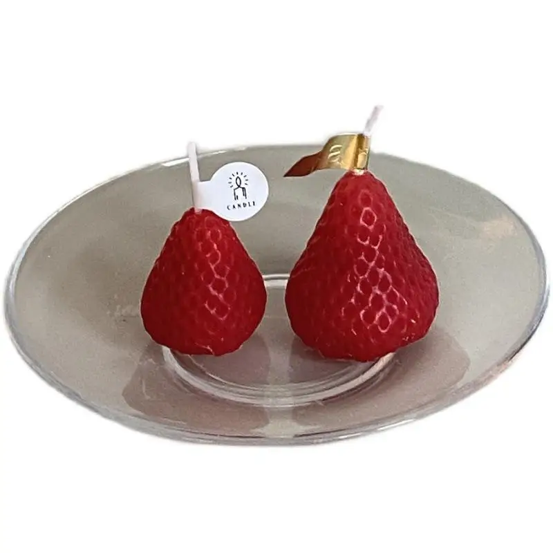 1PC/4PC Декоративные ароматические свечи "Клубника" DIY из соевого воска с запахом на день рождения, свадьбу в подарочном наборе в стиле INS Wind.