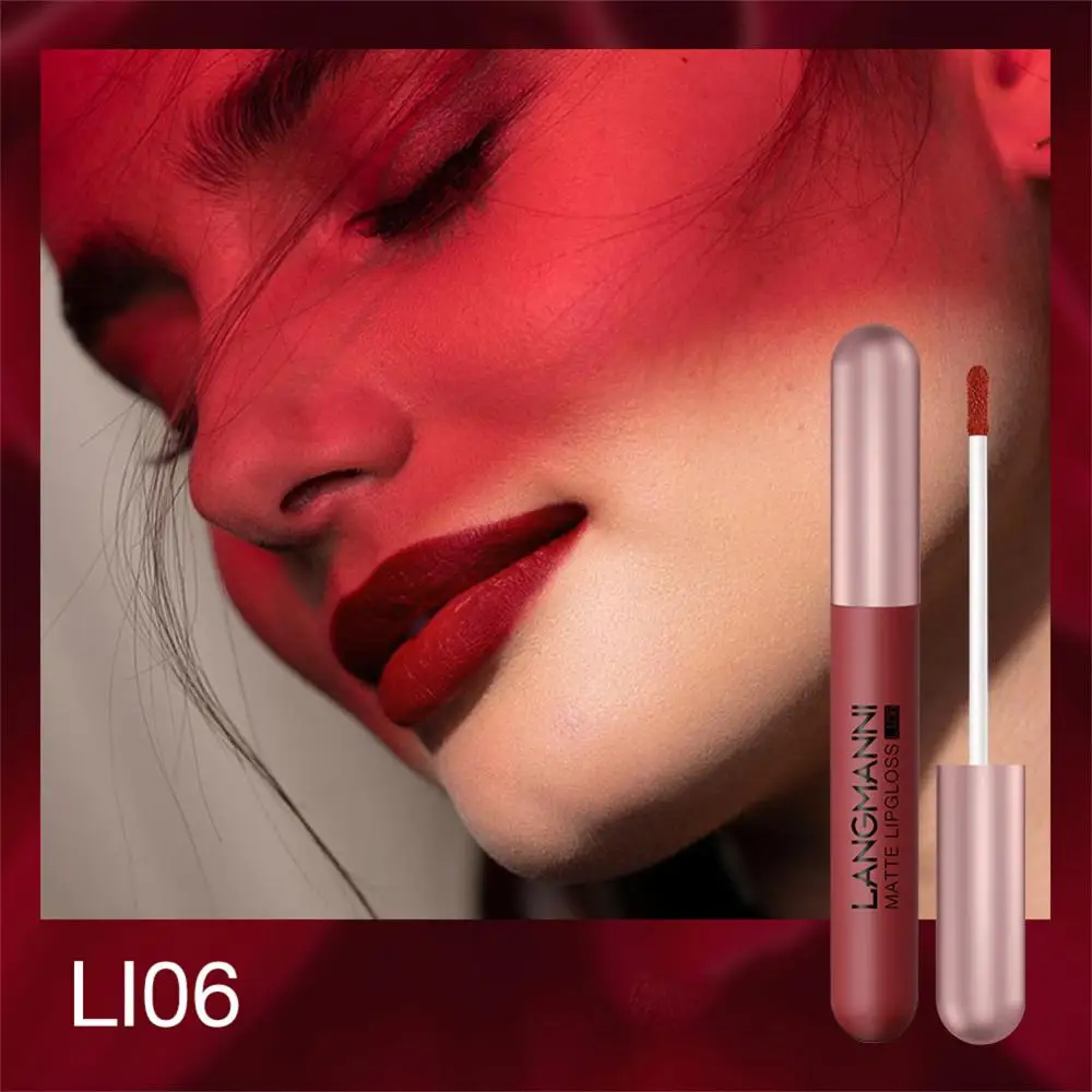

6pcs Lip Gloss Matte Lipstick Velvet Waterproof Long-lasting Red Liquid Lip Tint Lip Stain Glaze Make Up Lips Cosmetic Lip Gloss