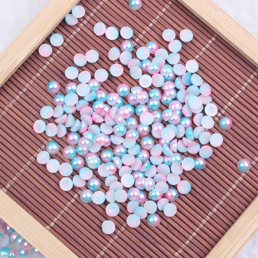 Новые полукруглые жемчужины Light Rose Rainbow Color размером 3-10 мм на клей для декорирования свадебных нарядов, одежды, ногтей и ручной работы.