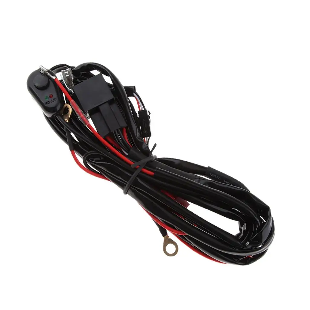 

LED Wiring Harness, LED Light Bar Spotlight Wiring Harness Kit Universal ON/OFF