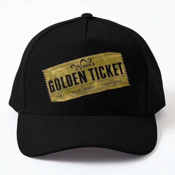 

Golden Ticket Baseball Cap Hat Casquette Spring Black Snapback Outdoor Sun Hip Hop Summer Women Sport Solid Color Boys Fish