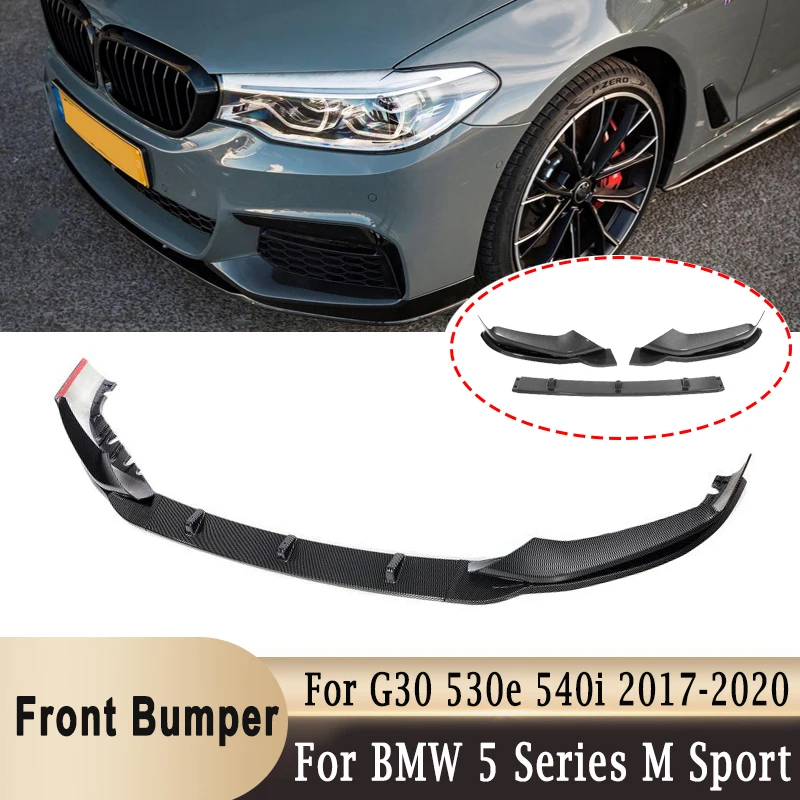 

For BMW G30 530e 540i M Sport 2017-2020 Car Front Lower Bumper Lip Spoiler Carbon Fiber Bumper Trim Cover Body Protector