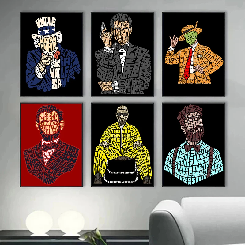 

Pop Art Movie Canvas Painting Abstract Posters and Prints Classic Gangster Actor Wall Art Pictures for Room Home Decoration