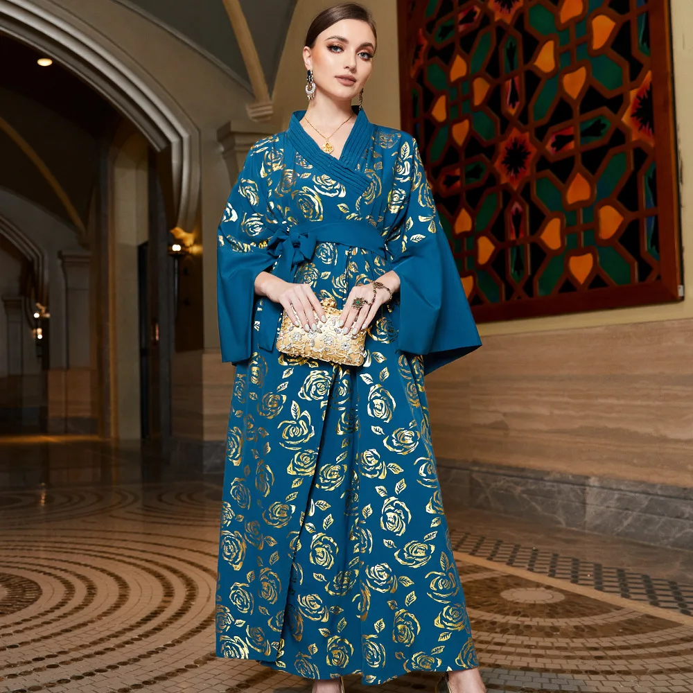

Роскошное женское платье макси Abaya Baju dolmannight вечерние, кардиган, кимоно, мусульманские халаты, платья Рамадан, Исламская Djellaba
