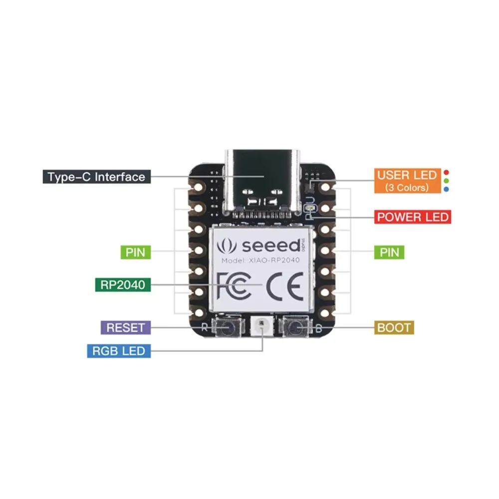 Фото 2 шт. Hott Seeeduino Seeed Studio XIAO RP2040 Модуль платы для разработки на базе чипа Raspberry Pi для Arduino/MicroPython/CircuitPython №5