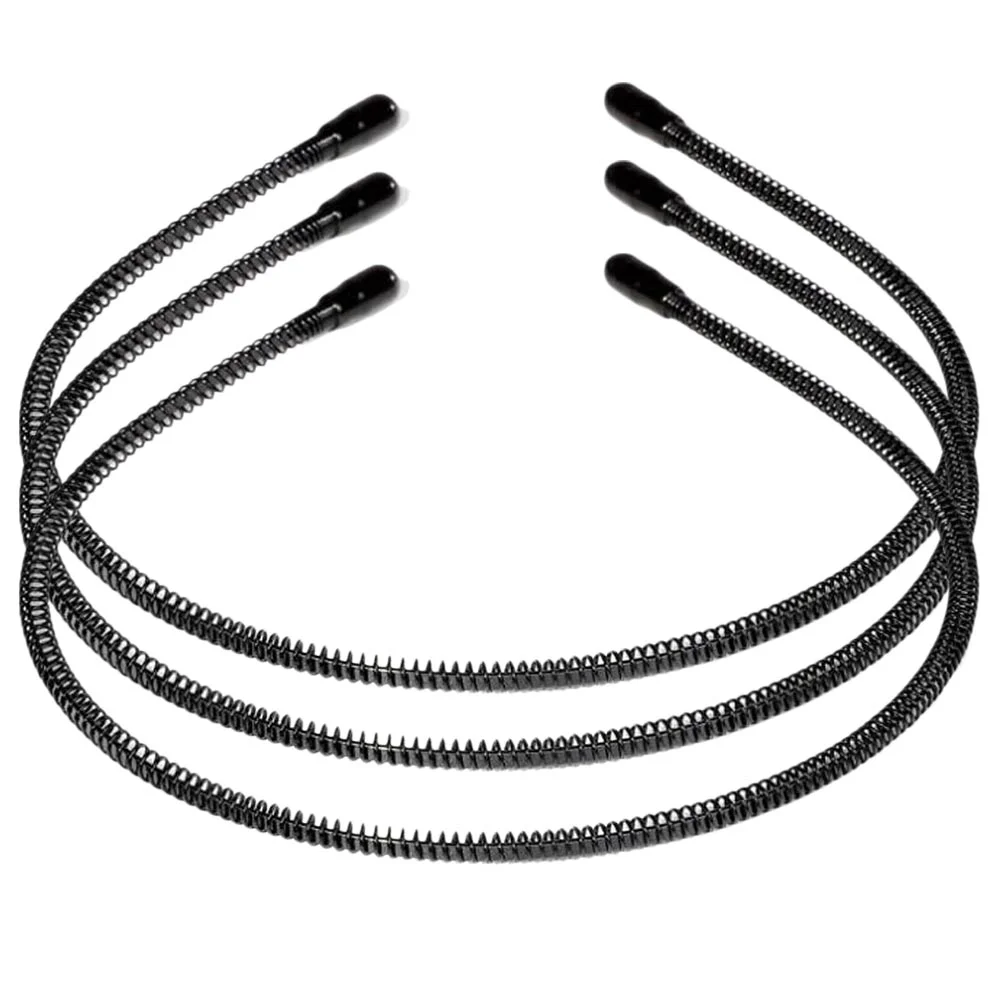 

3 Pcs Wavy Headband Sport Headbands Men Spiral Shape Hairhoop Anti- Invisible Spring Unisex Hairband Accessories Miss