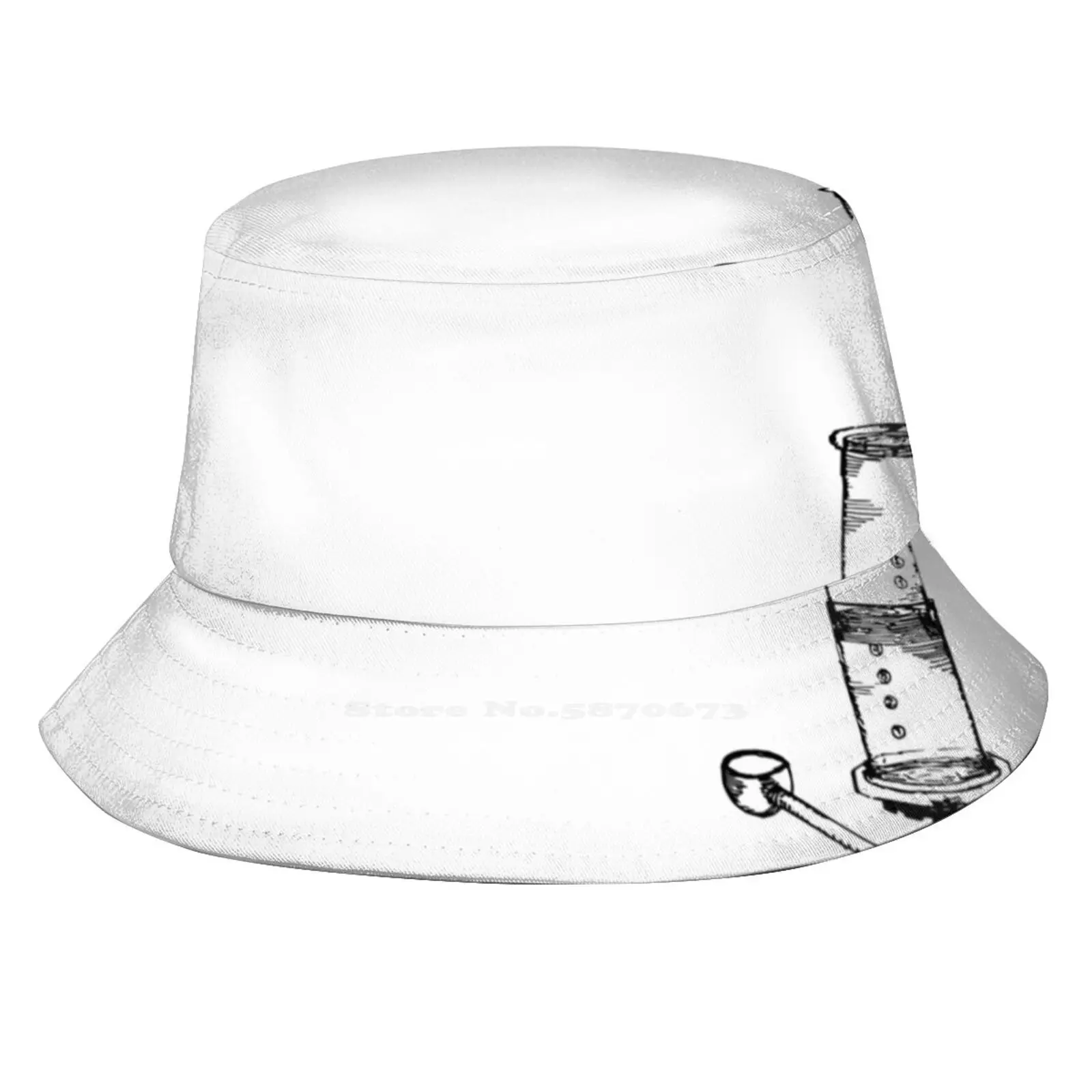 Print Bucket Hats Sun Cap Aeropress Pour Over French Press Latte Coffee Caffe Seattle Cup Sketch