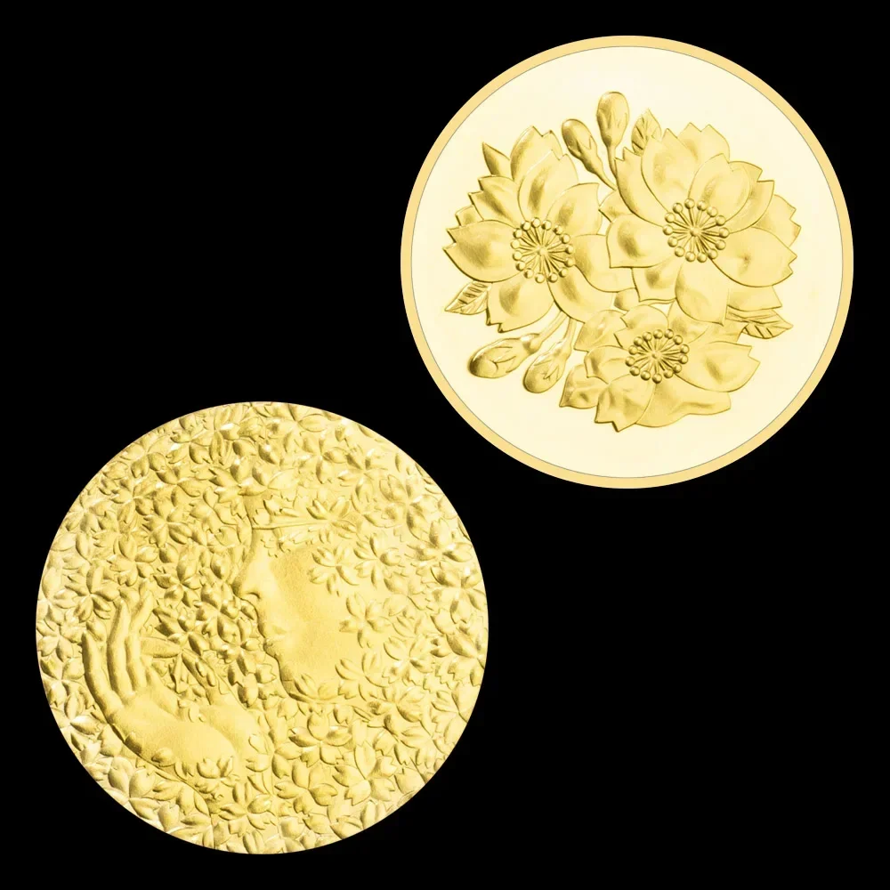 

Золотая позолоченная коллекционная монета Богиня вишни