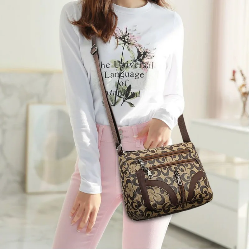 2023 New Multi layered Middle aged Women Bag Women Fashion Shoulder Bag Cross Shoulder Bag Wallet Shopping  Large Capacity