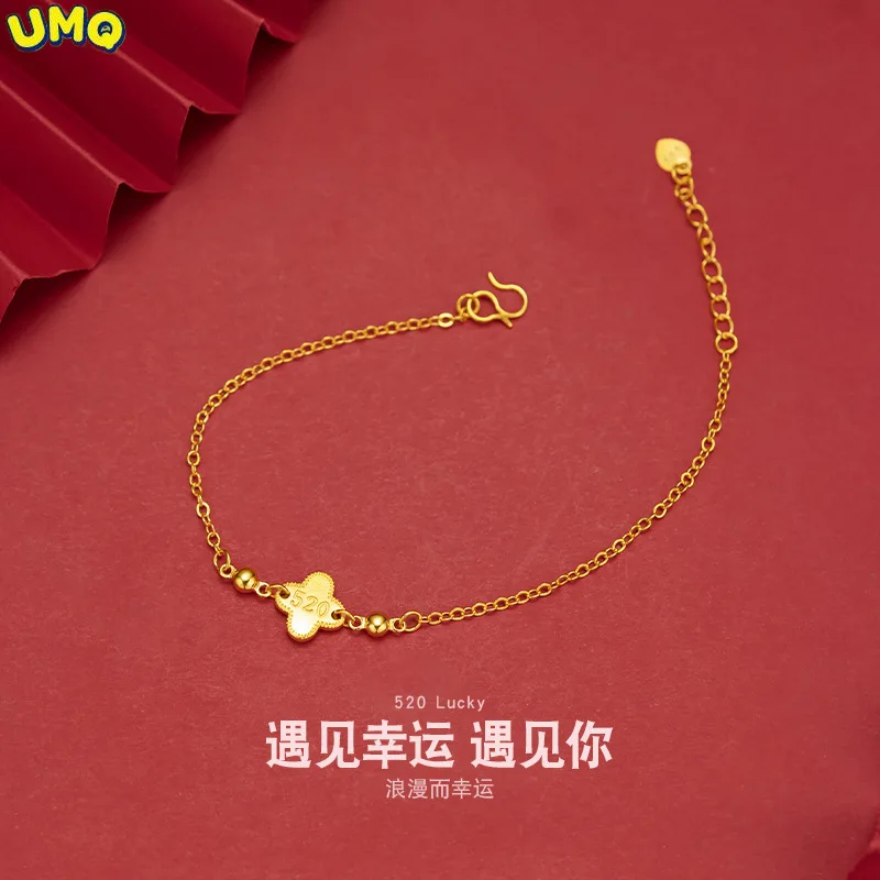 

Модный женский милый тонкий ветрозащитный Браслет из чистого 24-каратного золота в японском и южнокорейском стиле, ювелирные изделия из 18-ка...