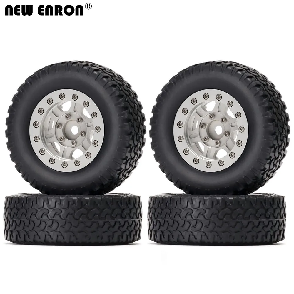 

NEW ENRON Alloy 1.55inch 6 Spokes Beadlock Wheels Hub & 78mm Rubber Tires for RC Car 1/10 Axial 90069 TF2 TAMIYA CC01 LC80 jimny