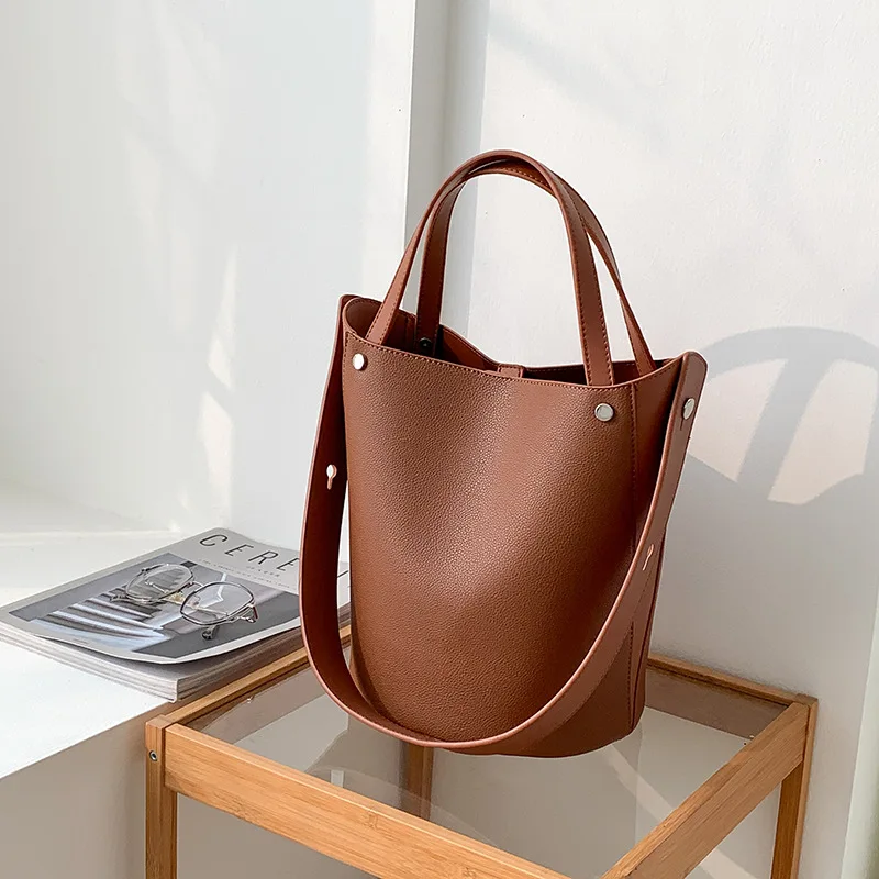 

Сумка-тоут женская однотонная, дизайнерская Роскошная дамская сумочка-мешок под подмышек, комплект из 2 предметов