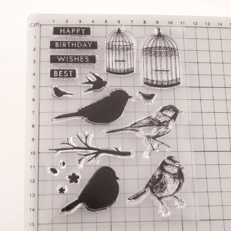Металлические штампы в виде птичьей клетки набор прозрачных штампов и для