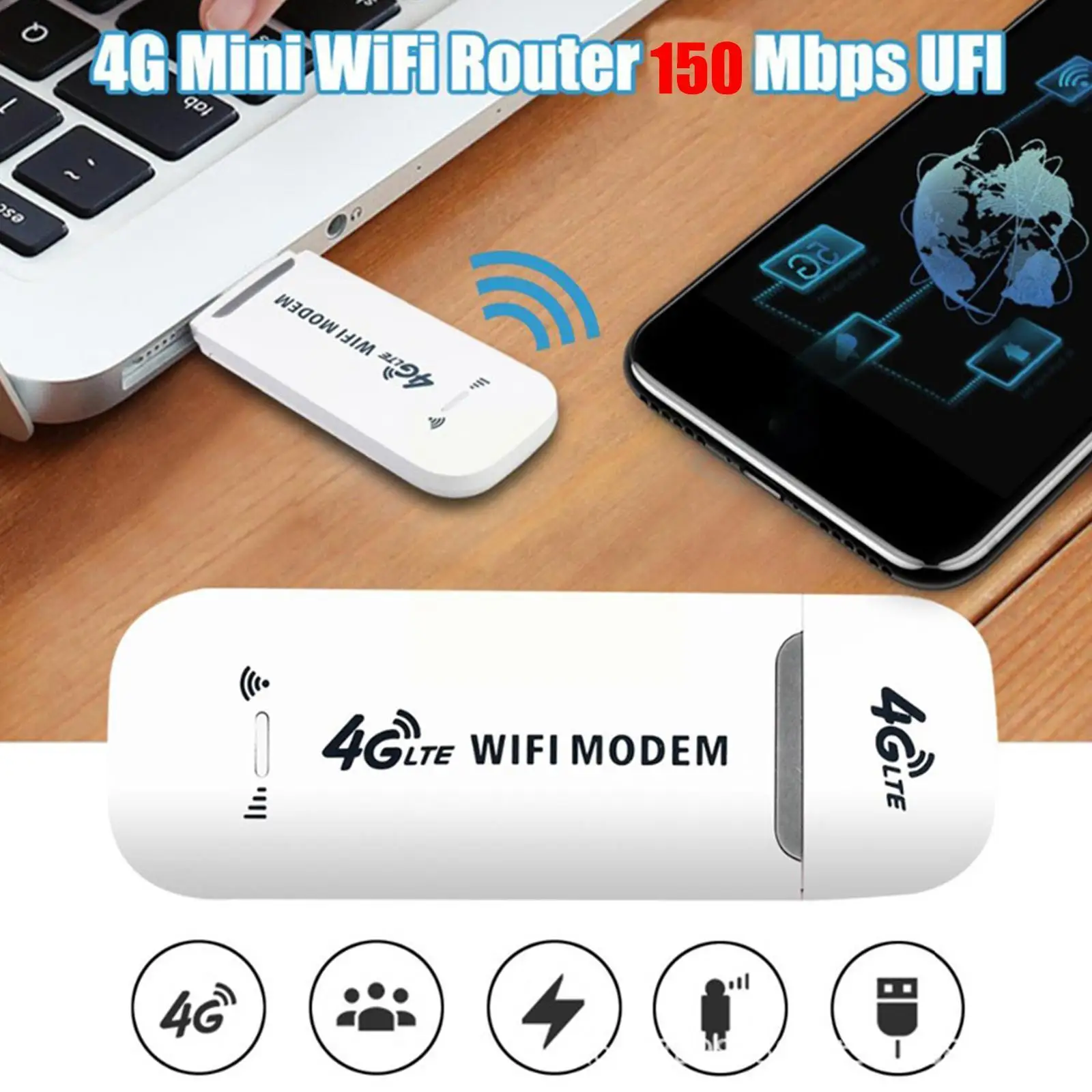 

4G LET Wireless USB Modem Network Card Wifi Dongle Smart Router 150Mbps Wi-Fi Portable Mobile Origincal Modem Stick Broadba L8A2