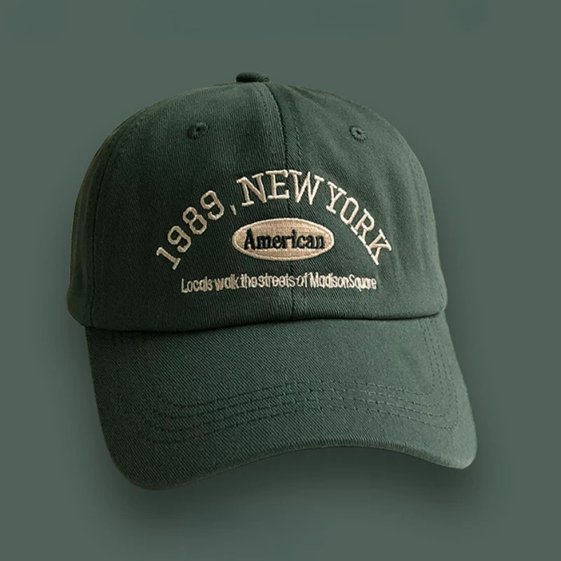 

Vintage Baseball Caps 1989 American Lettered Embroidery Street Retro Flat Mens Cap Summer Fashion Hip Hop Hats for Women Gorra