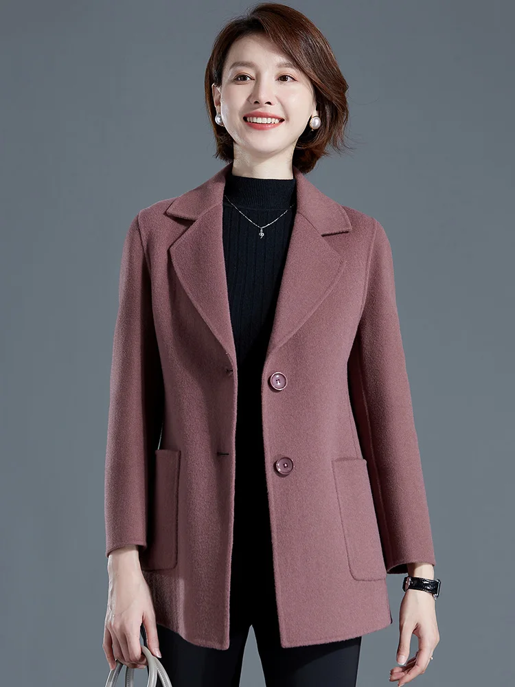 Double-sided Cashmere coat Women Mid-Length 2024 Autumn and Winter off Season New Popular Double-Faced Woolen Goods High end ...