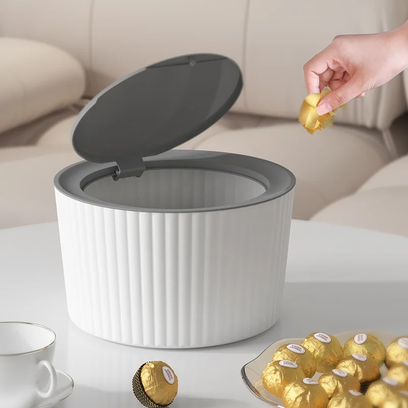 Оригинальная маленькая офисная корзина для бумаги с откидной крышкой в