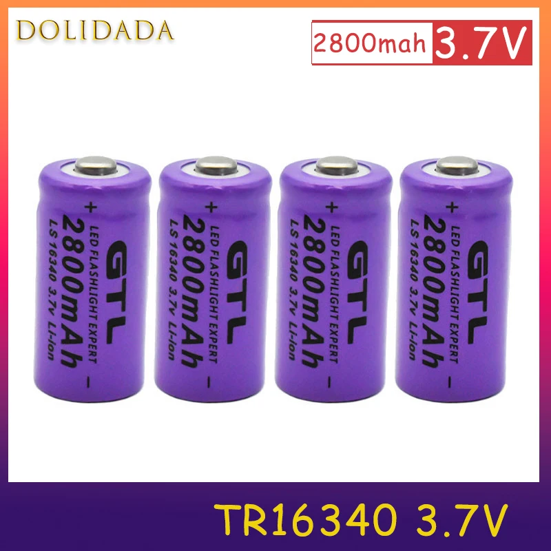 

Литий-ионный аккумулятор для фонарика, 16340 мАч, 2800 в