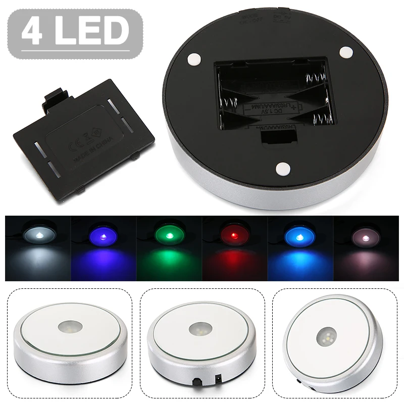 

1pc LED Light Holder Display Base Creative Colorful Changing Lighting Holders Decoration Practical Rotating Stand Lights Decor