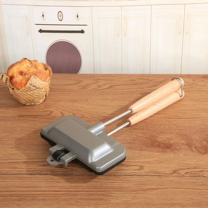 1 шт. двусторонняя сковорода для сэндвичей с антипригарным покрытием портативная