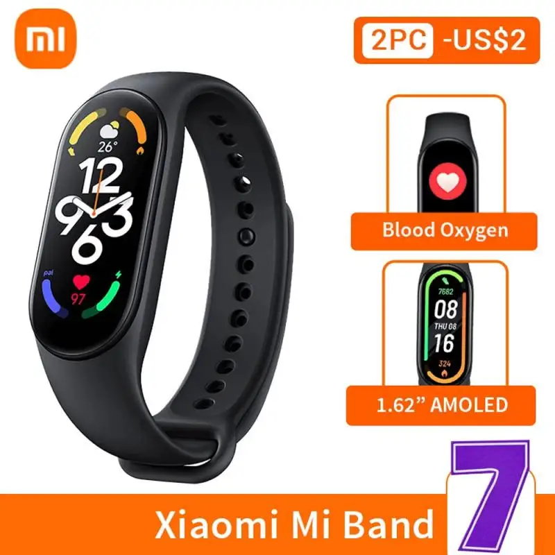 

Xiaomi Mi Band 7 Smart Bracelet 6 Color 1.62” AMOLED Screen Miband 7 Blood Oxygen Fitness Traker Bluetooth Waterproof Smart Band
