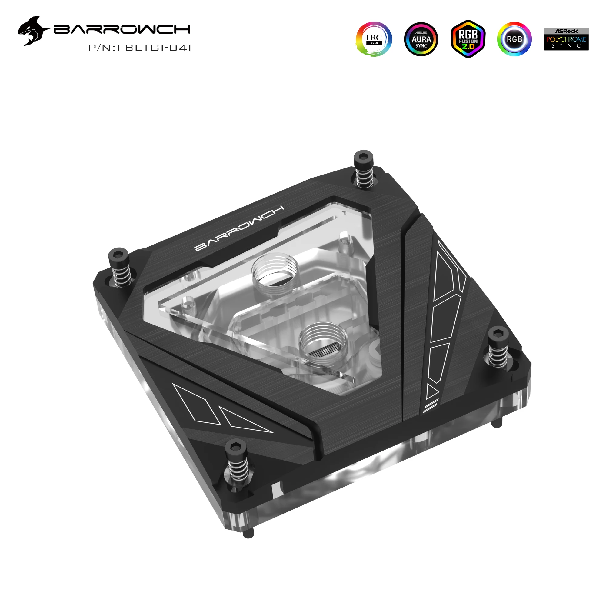 Фото Водяной блок для процессора BARROWCH для платформ Intel LGA 115X/X99/X299/1700/1200, белый, черный, FBLTGI-04I №4