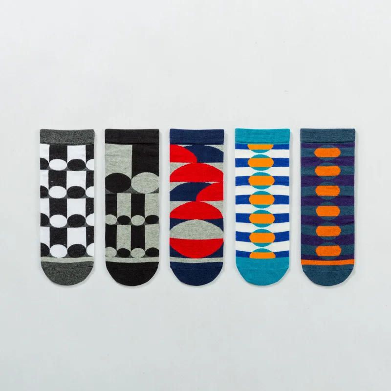 5 double brand Chinese style boys' pure cotton antiskid silicone invisible odor proof breathable ship socks men's cotton socks