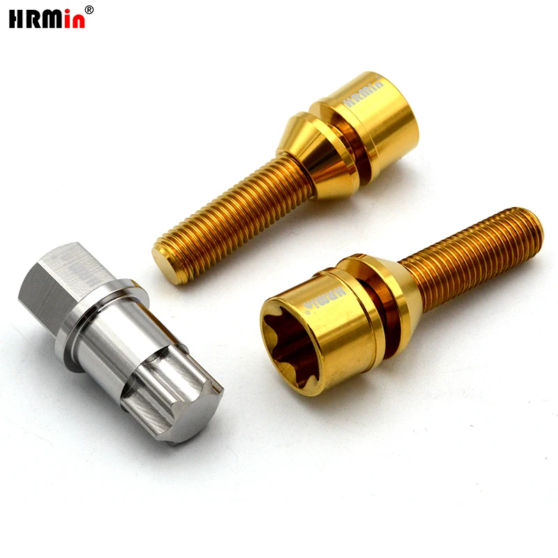 Фото Титановый колесный болт HRMin Gr5 M14x1.25x28/30/35/45мм M12x1.5x28-45 для BMW, Mini, Toyota или старых моделей BMW, с конической шайбой в комплекте. №4