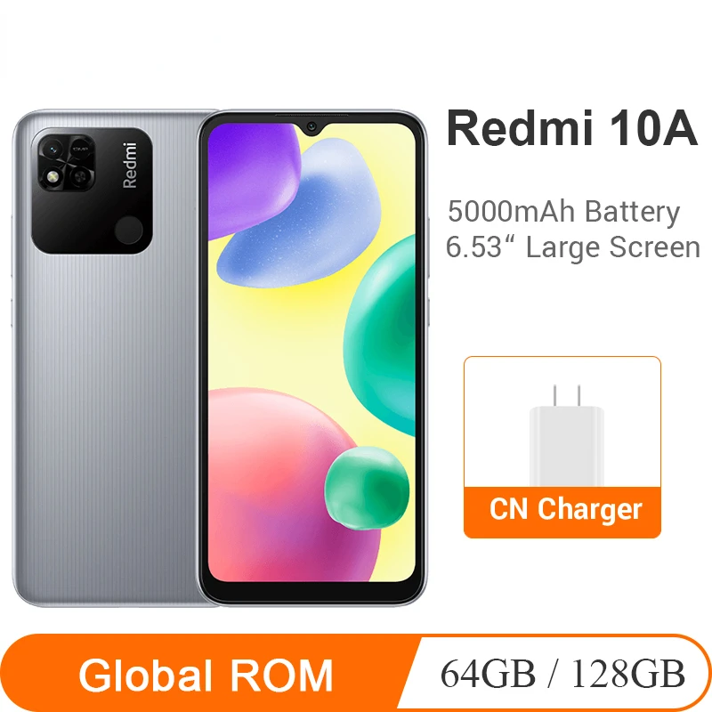 

Global ROM Xiaomi Redmi 10A 10 A 4GB 64GB / 6GB 128GB Smartphone 5000mAh 6.53" Large Display MTK Helio G25 Octa Core 13MP Camera