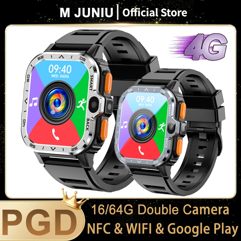 

PGD Smart Watch 2.03“ Screen Dual Camera 16G/64G ROM Storage Wifi SIM Card Google Play IP67 Heart Rate Android Sports Smartwatch