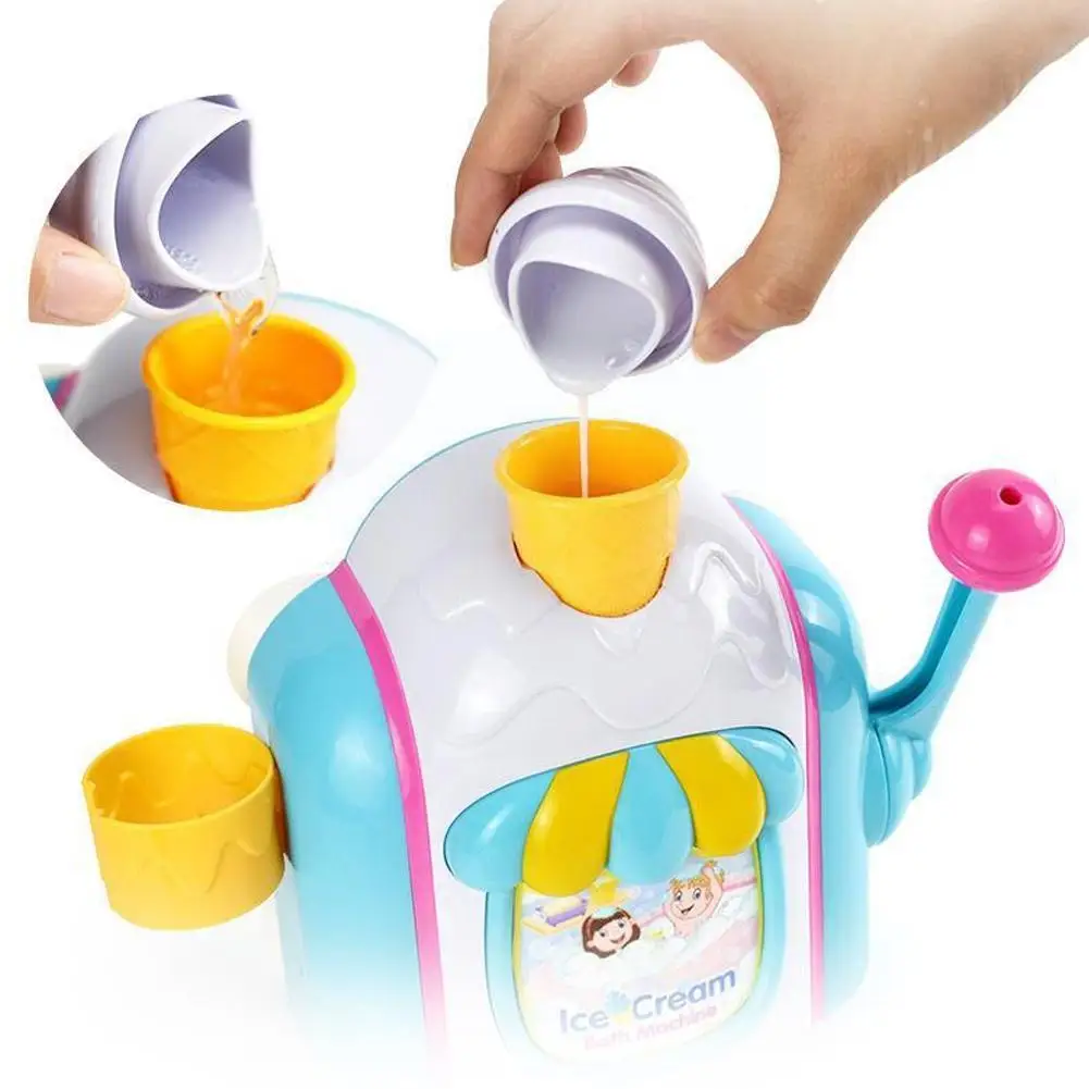 

Children's Bathroom Water Toy Ice Cream Handmade Fun Shower Cone Bubble Play Shop Summer Foam Baby Machine Water Maker DIY F6J7